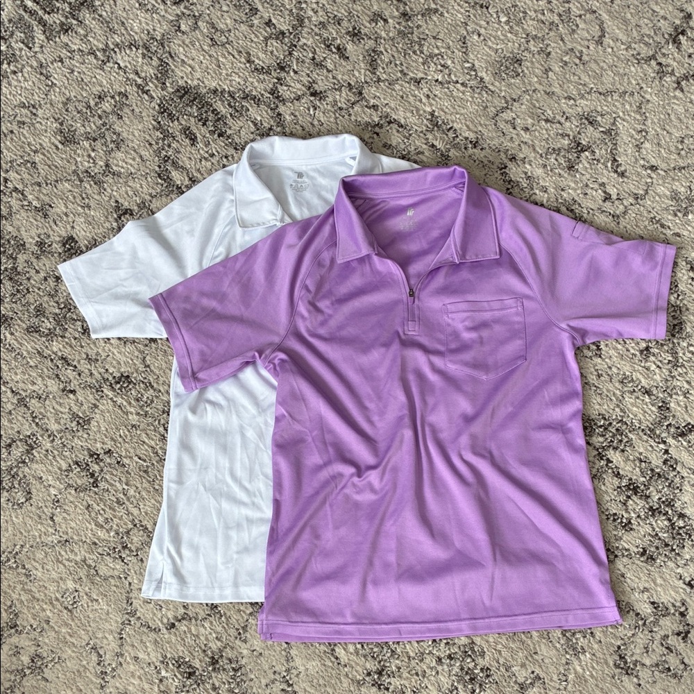 TIDL Sport Brand Men’s Purple and White Polo Shirts
